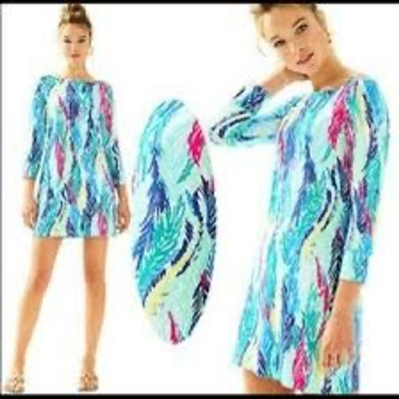 Lilly Pulitzer Sophie Dress medium Blue Upf Light as a Feather stretch - Picture 1 of 13